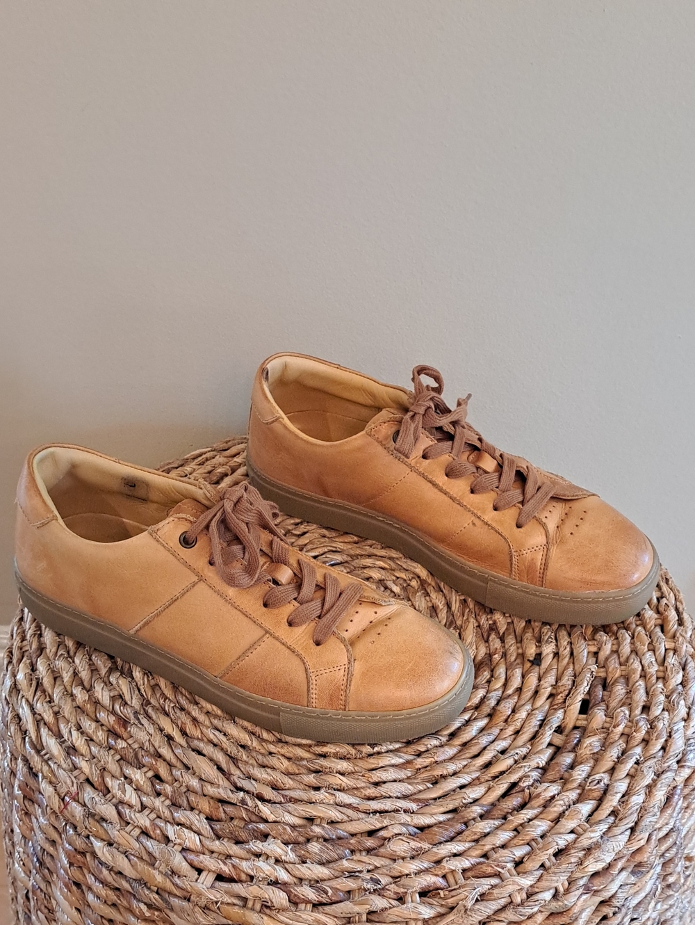 GREATS Brooklyn Mens The Royal Tan Leather Athleisure/Preppy/Casual Sneakers 7
